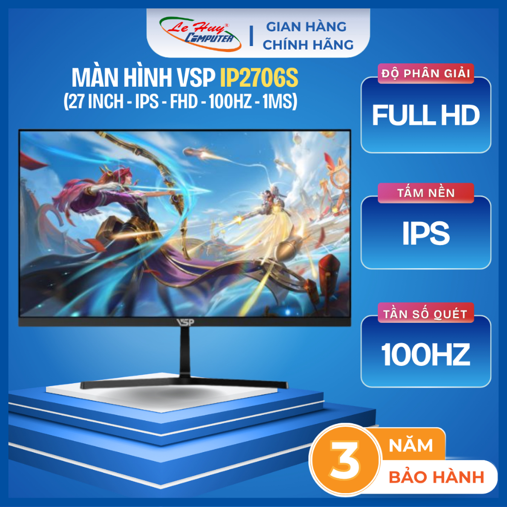 Màn Hình LCD VSP IP2706S Black (27inch / IPS / FHD / 100Hz / 1ms) - Hàng Chính Hãng