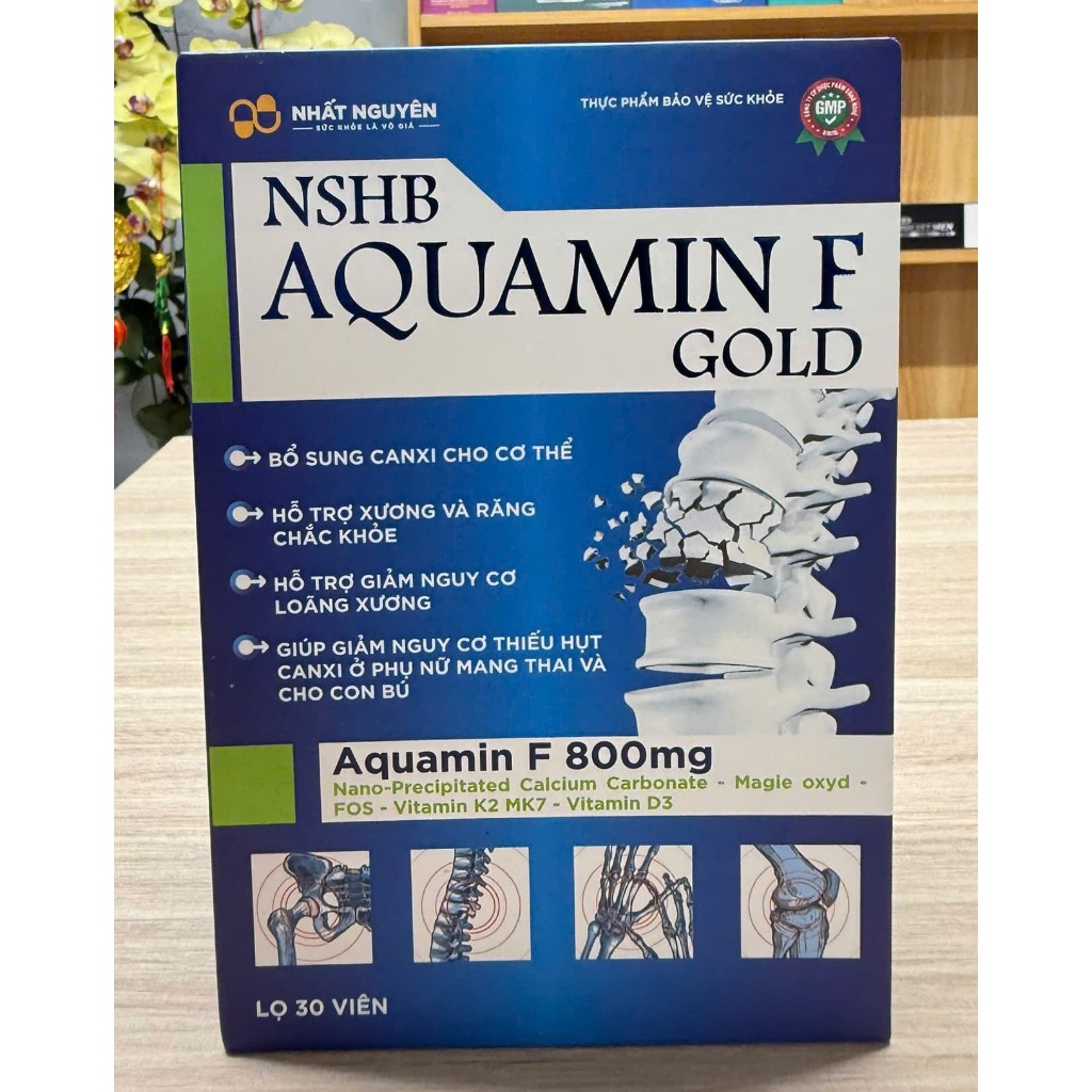 VIÊN BỔ SUNG CANXI AQUAMIN F GOLD 800mg - HỘP LỌ 30 VIÊN