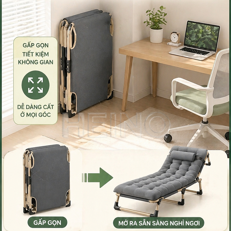 HEINO Giường gấp gọn thông minh rộng 75cm Giường xếp ngủ trưa không tiếng ồn dễ dàng cất giữ | BigBuy360 - bigbuy360.vn
