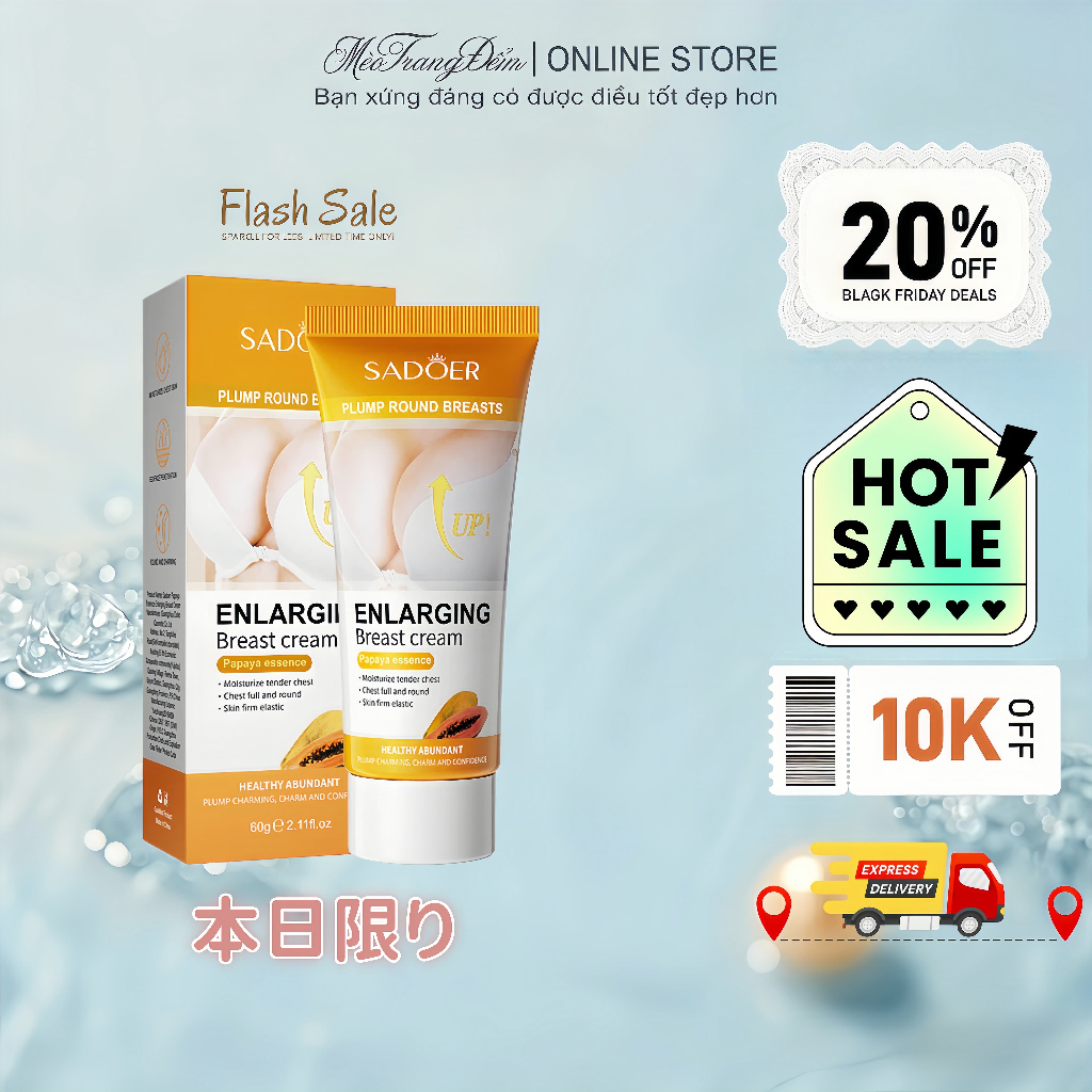 Cream SADOER Papaya Coconut Essence Beauty Cream Breast Care