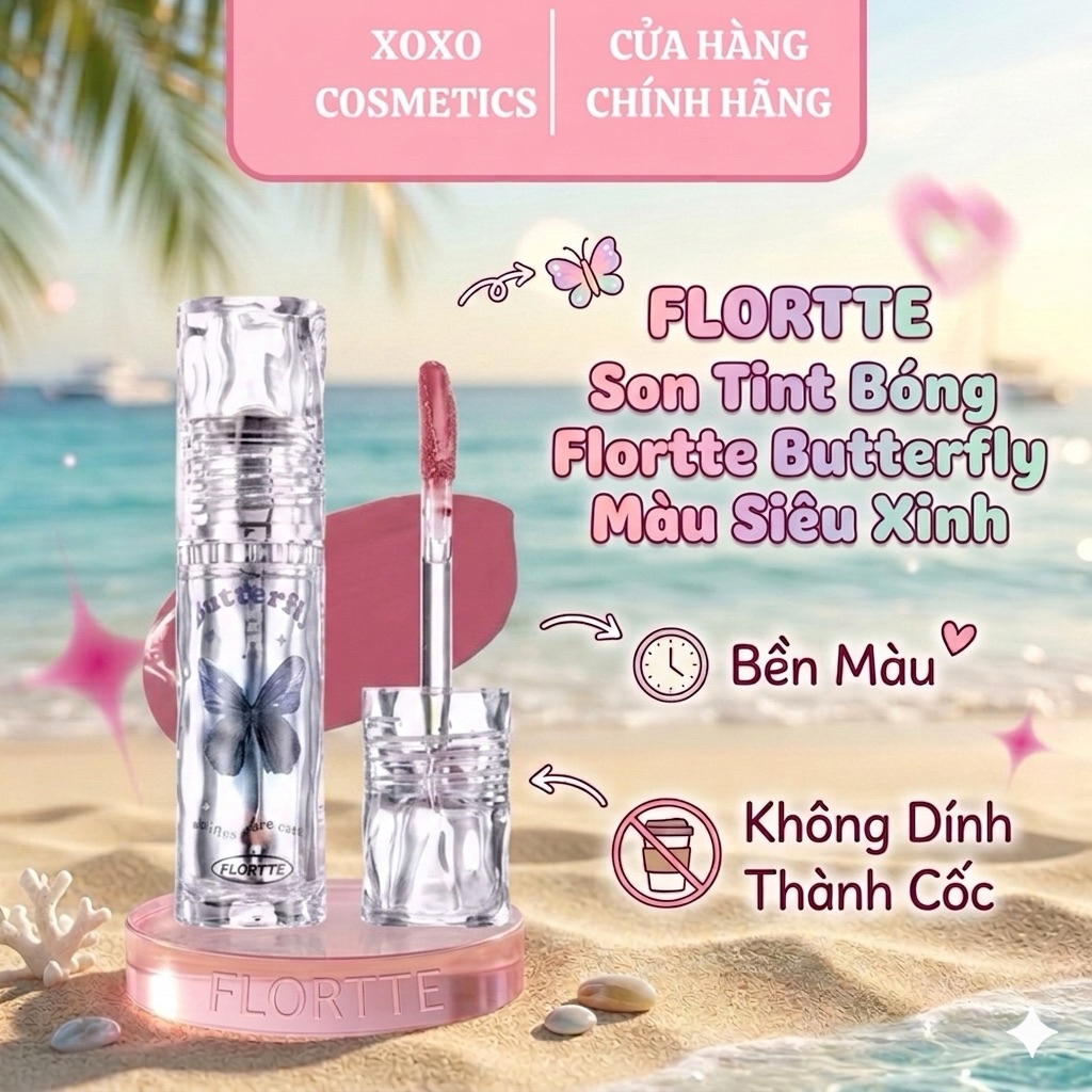 [FLORTTE] Son Tint Bóng Flortte Butterfly Màu Siêu Xinh