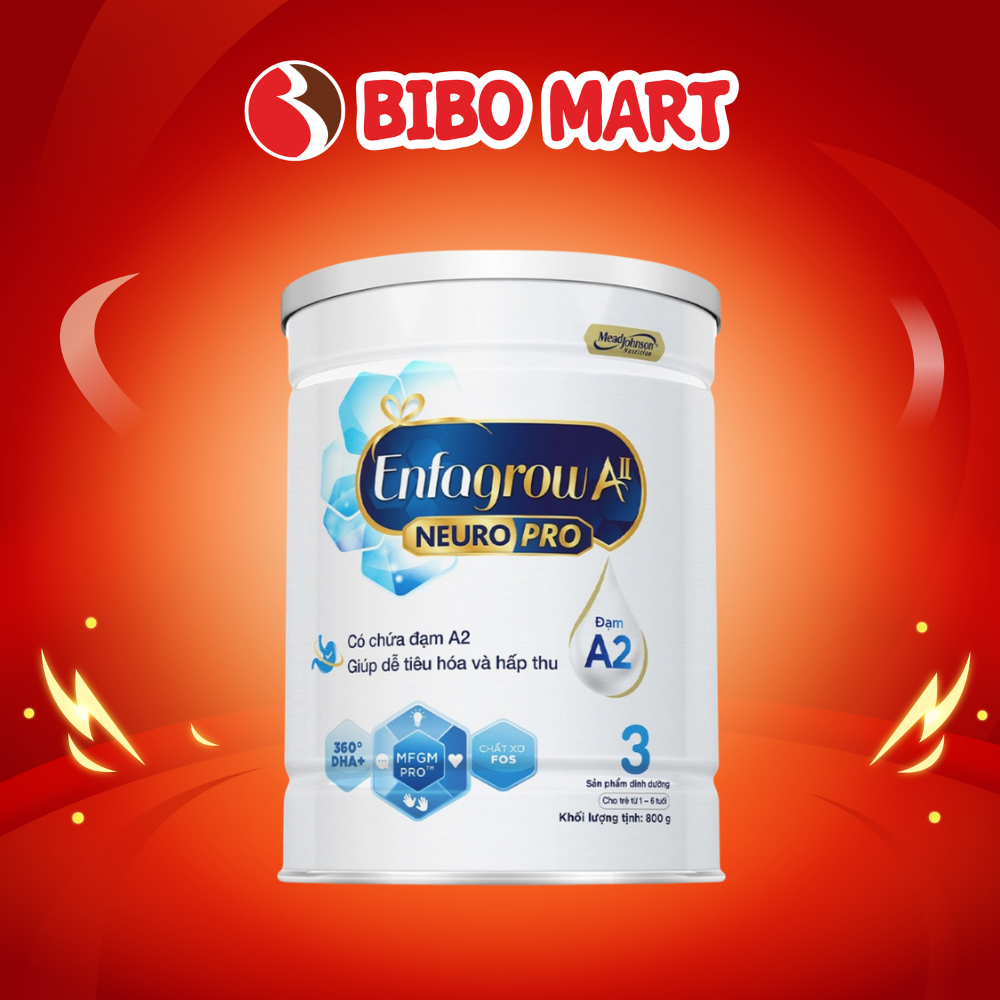 [MALL] Sữa Bột Enfamil A2 NeuroPro Số 3 Hỗ Trợ Hấp Thụ Vitamin Dưỡng Chất Thiết Yếu - Bibo Mart