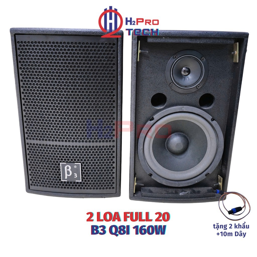 Loa Full Bass 20 B3 Q8i 160W (2 Chiếc, Tặng Dây Khẩu), Loa Trợ Lời Nhỏ Gọn Lắp Vừa Ô Tô - H2Pro