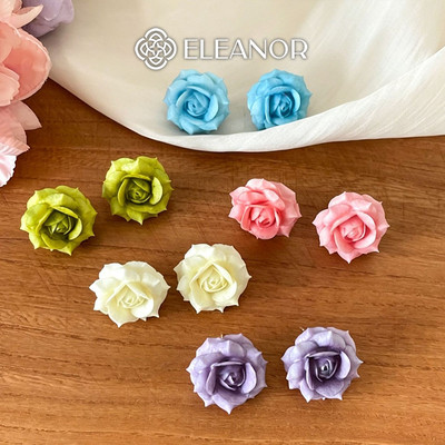 Bông tai nữ chuôi bạc 925 Eleanor Accessories hình hoa hồng phụ kiện trang sức khuyên tai 11817