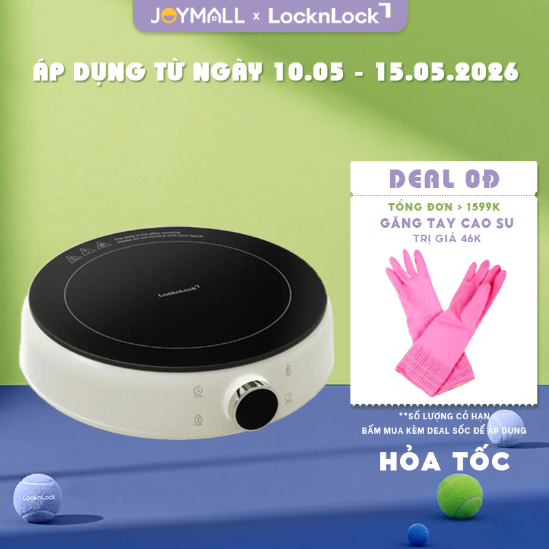 Bếp Điện Từ Mini LocknLock Mini Induction Cooker EJI126IVY 1500W, Hàng Chính Hãng - JoyMall