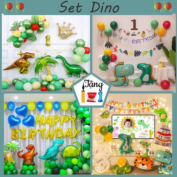 Set Trang Trí Sinh Nhật Chủ Đề Khủng Long DINO Cho Bé Tại Cari Store