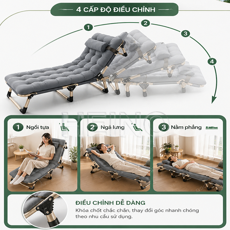 HEINO Giường gấp gọn thông minh rộng 75cm Giường xếp ngủ trưa không tiếng ồn dễ dàng cất giữ | BigBuy360 - bigbuy360.vn