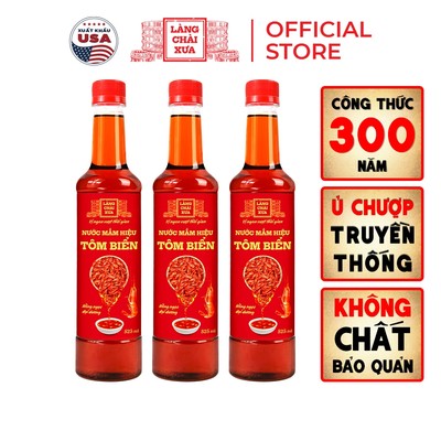 [Combo 3 chai] Nước mắm tôm biển Làng Chài Xưa 525ml Hồng Ngọc Đại Dương 300 năm truyền thống