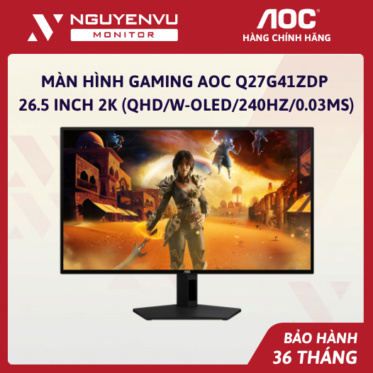 [Full Vat] Màn Hình Gaming AOC Q27G41ZDP 26.5 inch 2K (QHD/W-OLED/240Hz/0.03ms) - Bảo Hành 3 Năm