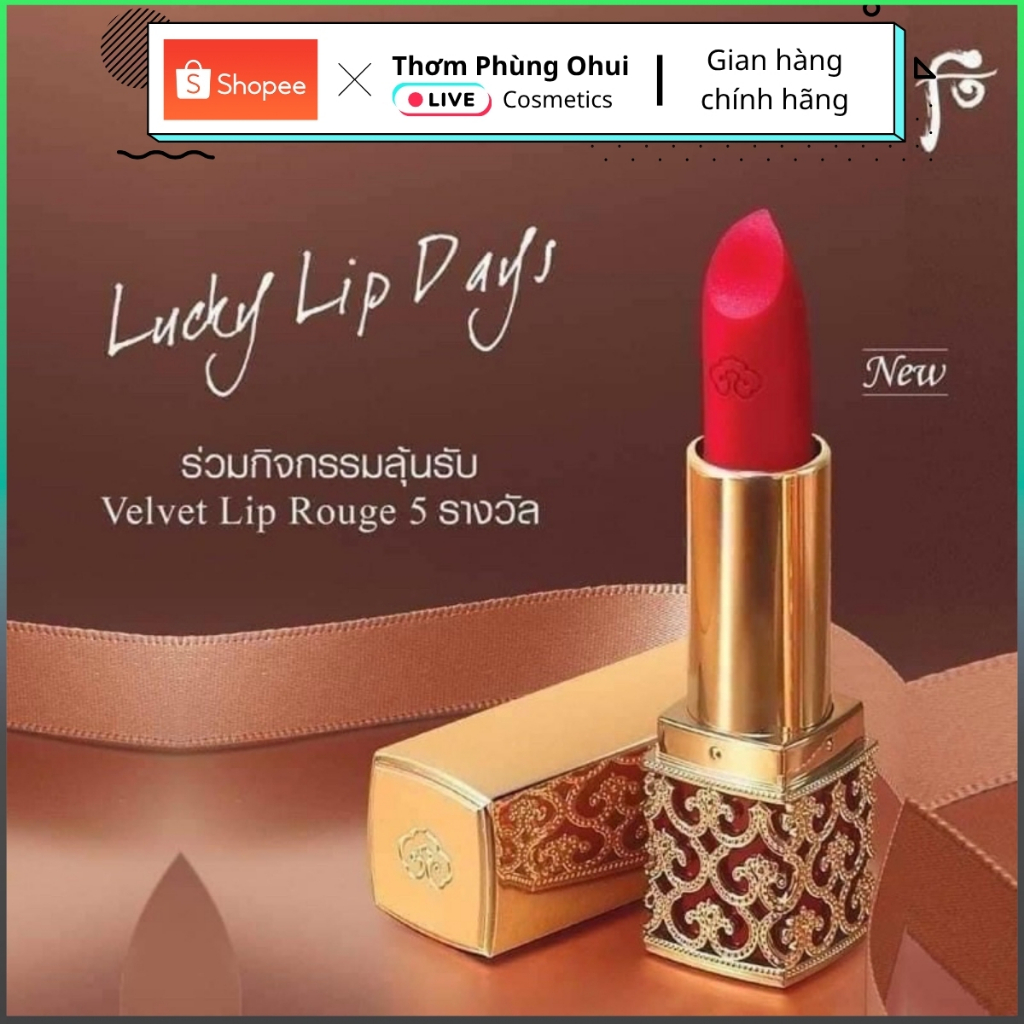 Son Whoo Velvet Lip Rouge - SON WHOO HOÀNG CUNG CHUẨN LÌ SIÊU ĐẸP MẪU MỚI NHẤT