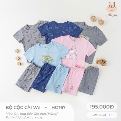 BỘ CỘC CÀI VAI LIL LITTLE LOVE [ SIÊU MỀM, MÁT, MỊN CO DÃN VÀ THẤM HÚT TỐT] SZ 6/9M - 4Y (HCT67)