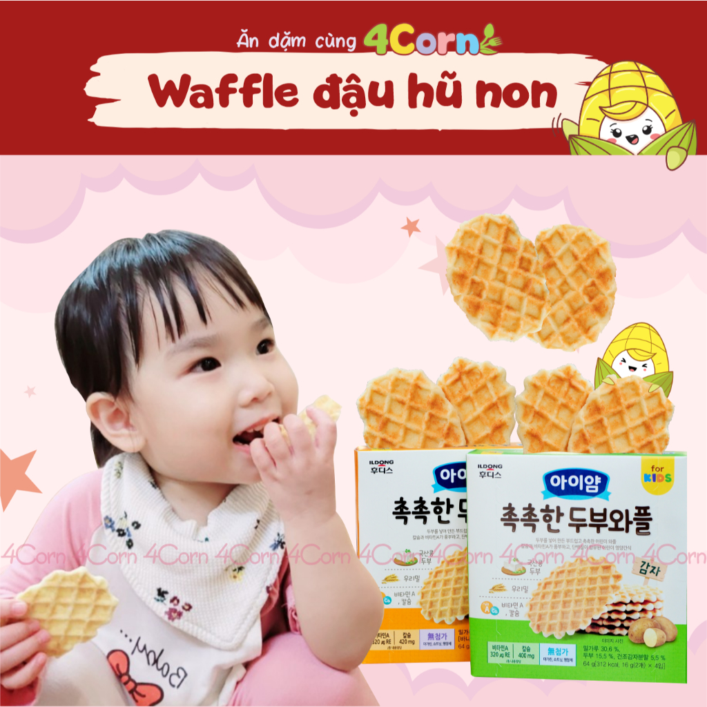 Bánh waffle đậu hũ non Ildong - Cho bé 12m+
