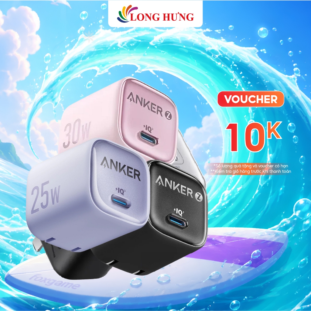 Cốc sạc Anker Zolo 1Type-C PIQ 3.0 20W A2699/25W A2656/30W A2698 - Hàng chính hãng