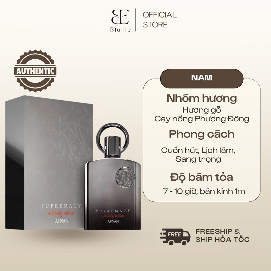[FULL 100ML] Nước hoa nam Afnan Supremacy Not Only Intense mùi nam tính  - Blume Tiệm Nước Hoa
