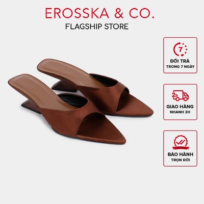 [EROSSKA] - Guốc cao gót nữ mũi nhọn kiểu dáng trendy màu đen cao 5cm - EM152