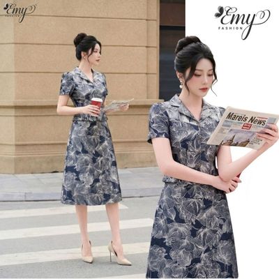 [LƯU Ý SẢN PHẨM CHỈ ÁO] Áo Thiết Kế Emy Thời Trang Cao Cấp Vải Gấm A4117 Cổ Chữ V Tay Ngắn Phong Cách Đi Tiệc
