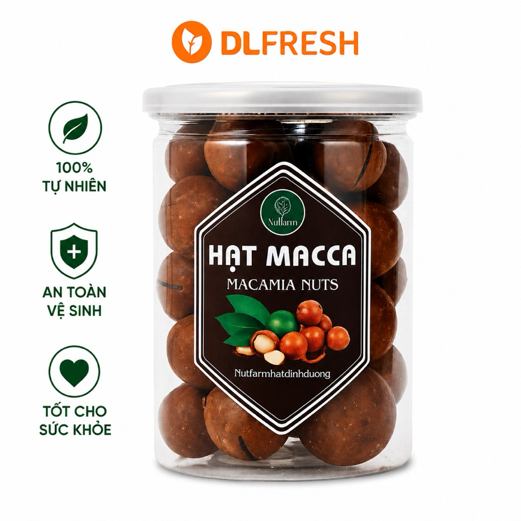 Hạt Macca DLFresh Hũ Pet Nắp Nhôm Giòn Bùi Thơm Ngon Tự Nhiên Ăn Vặt Cao Cấp