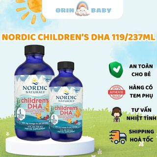 Siro Children DHA bản thường Nordic Naturals 119ml/237ml vị dâu 530mg Orin Baby Store
