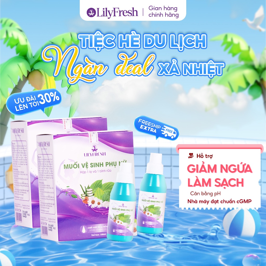 [LIVE] Bộ 2 Muối Vệ Sinh Phụ Nữ LilyFresh, Dung Dịch Vệ Sinh Trầu Không Hỗ Trợ Giảm Mùi, Giảm Ngứa, 