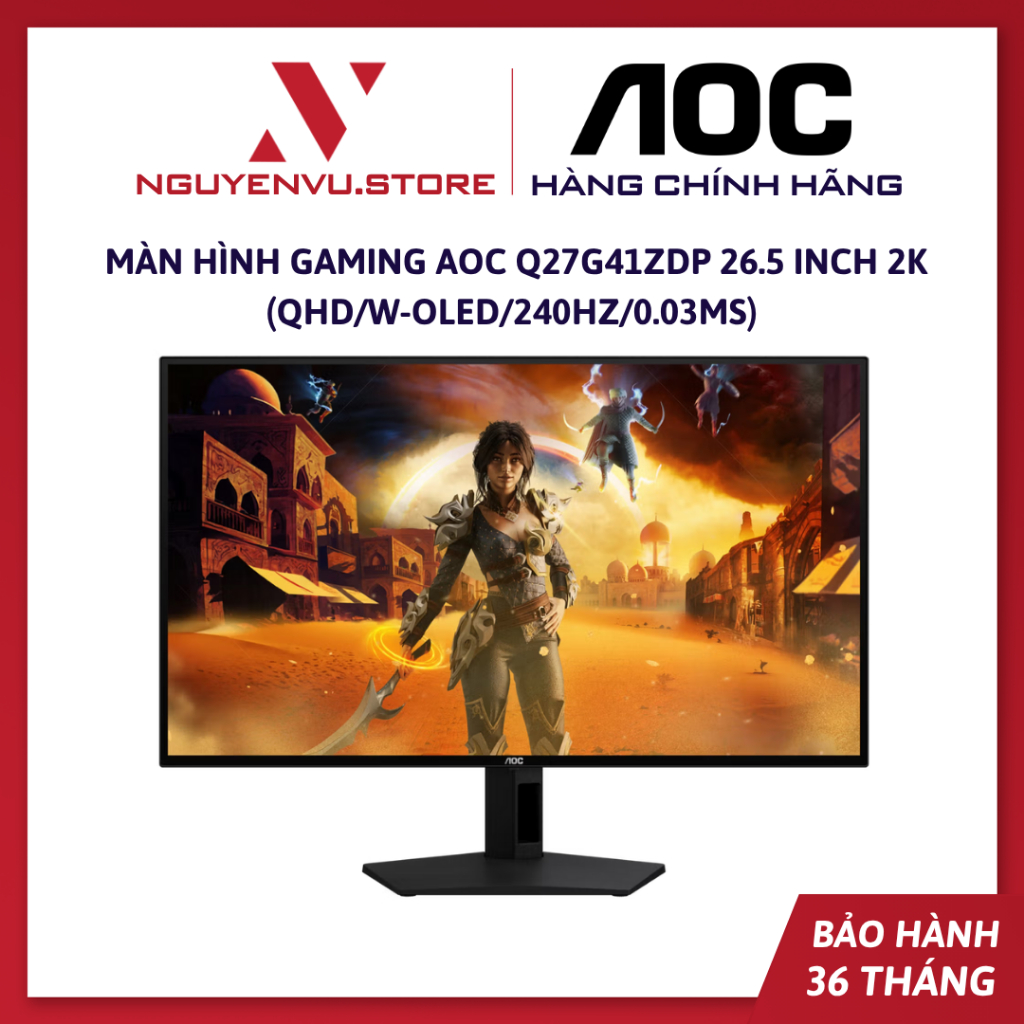 Màn Hình Gaming AOC Q27G41ZDP 27 inch 2K (QHD/W-OLED/240Hz/0.03ms) - Hàng Chính Hãng