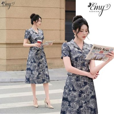 [LƯU Ý SẢN PHẨM CHỈ VÁY] Chân Váy Thiết Kế Emy Thời Trang Cao Cấp V4117 Vải Gấm Dáng Chữ A Midi Đi Tiệc