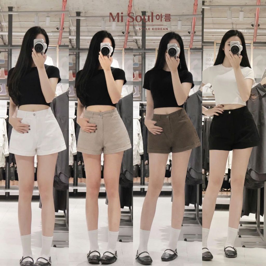 Quần Short Kaki Bigsize Cạp Cao Dáng A, Quần Đùi Nữ Basic Tôn Dáng Che Bụng Misoul 563 | BigBuy360 - bigbuy360.vn