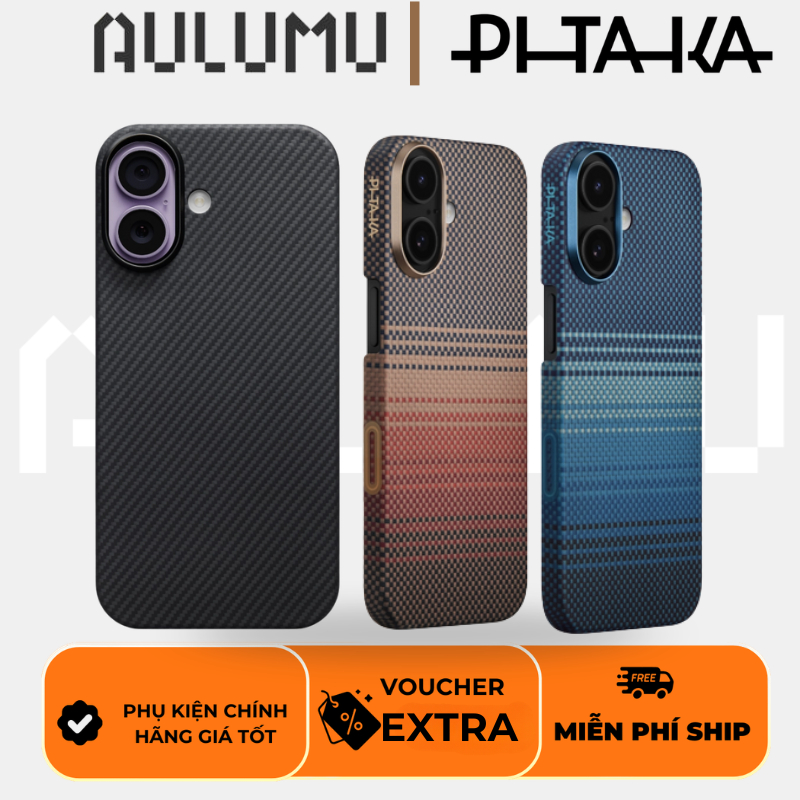 Ốp PITAKA UltraSlim Sunset| Moonrise| Black Có Nút Control Khoét Viền – Siêu Phẩm Từ Sợi Aramid cho 
