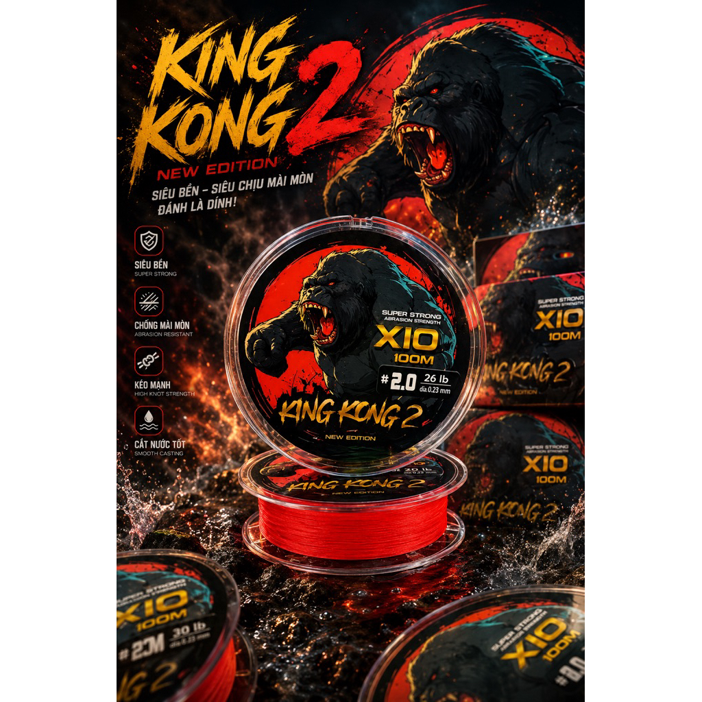 [Bảo Hành Nổ Sảng 12 Ngày - Pe X10 KingKong2 Chính Hãng Không Phai Màu, Mịn,Ít Thấm Nươc ( Tặng 2m L