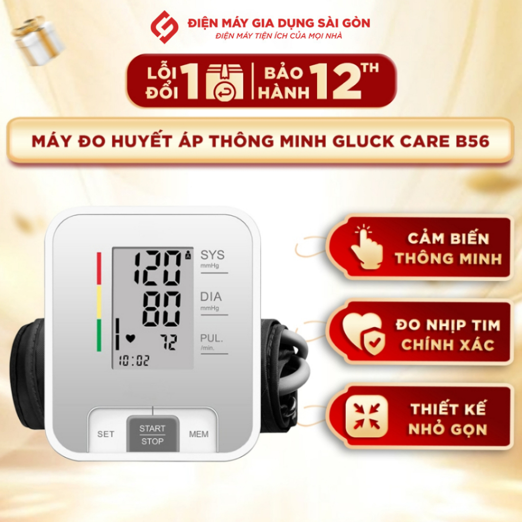 Máy đo huyết áp thông minh Gluck Care B56