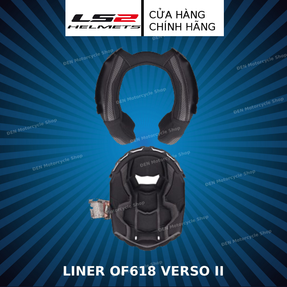 Lót mũ LS2 OF618 VERSO II - Lót mũ bảo hiểm thay thế chính hãng LS2 OF618 VERSO II