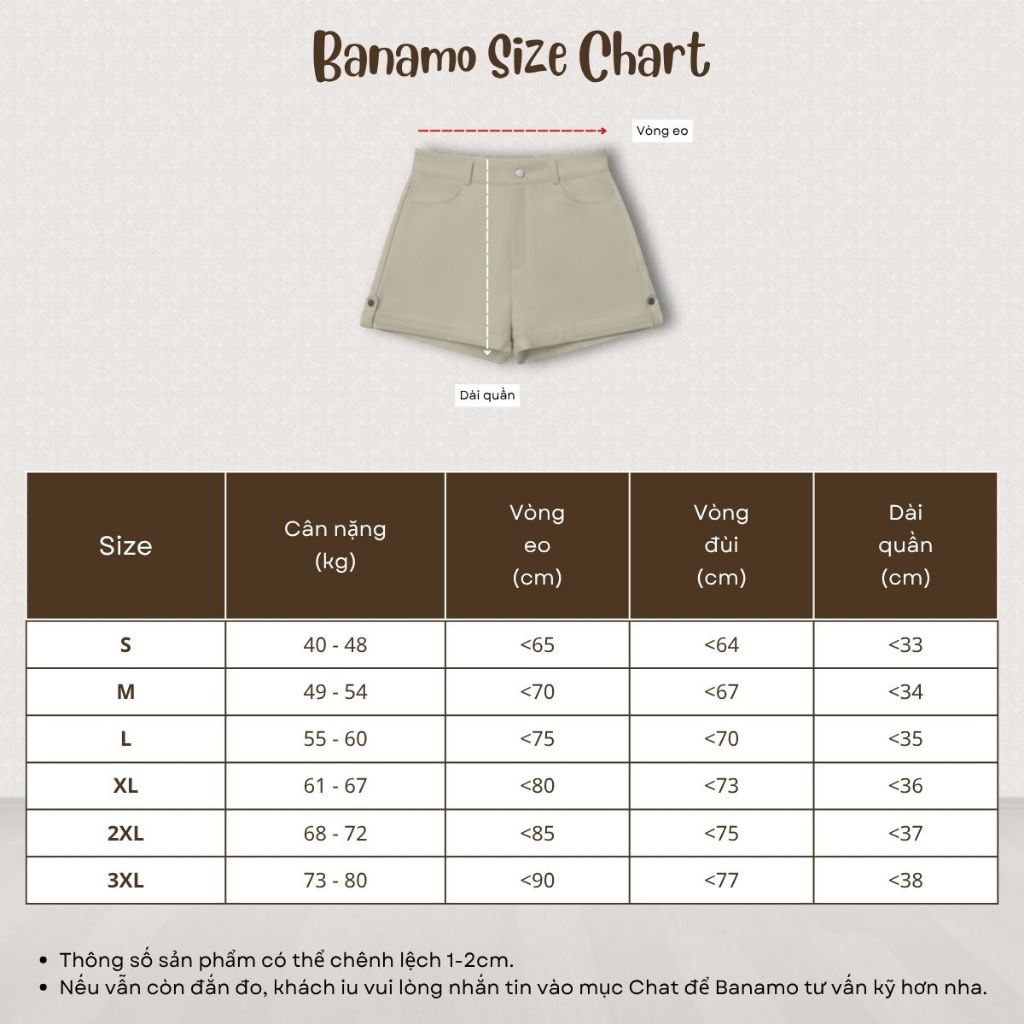 Quần short nữ BIGSIZE Banamo Fashion quần kaki cạp cao gập gấu đính khuy trẻ trung tôn dáng dễ phối đồ 681 | BigBuy360 - bigbuy360.vn