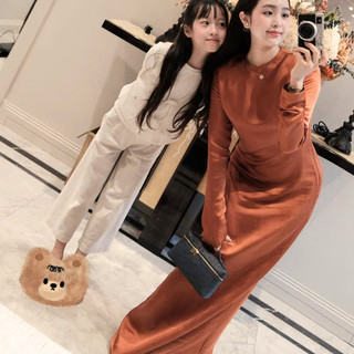 Lụa satin may áo dài Nhaxasilk - màu cam đất  – ST82 KR