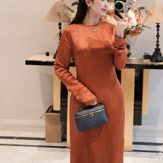 Lụa satin may áo dài Nhaxasilk - màu cam đất  – ST82 KR