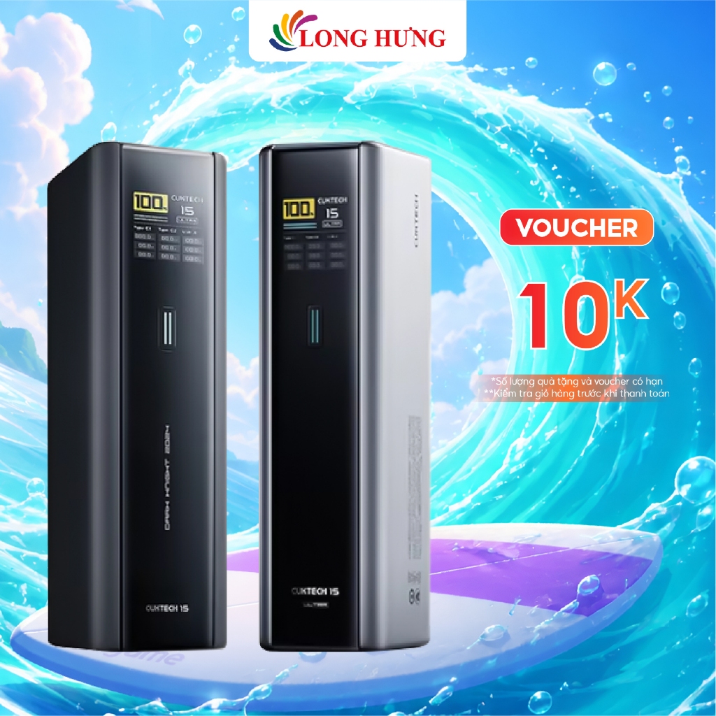 Sạc dự phòng Cuktech Power Bank 15 Ultra 1USB 2Type-C 100W 20000mAh PB200 - Hàng chính hãng