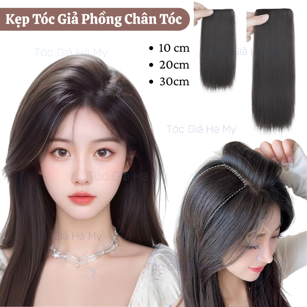 Tóc giả kẹp phím phồng chân tóc(1 bên)