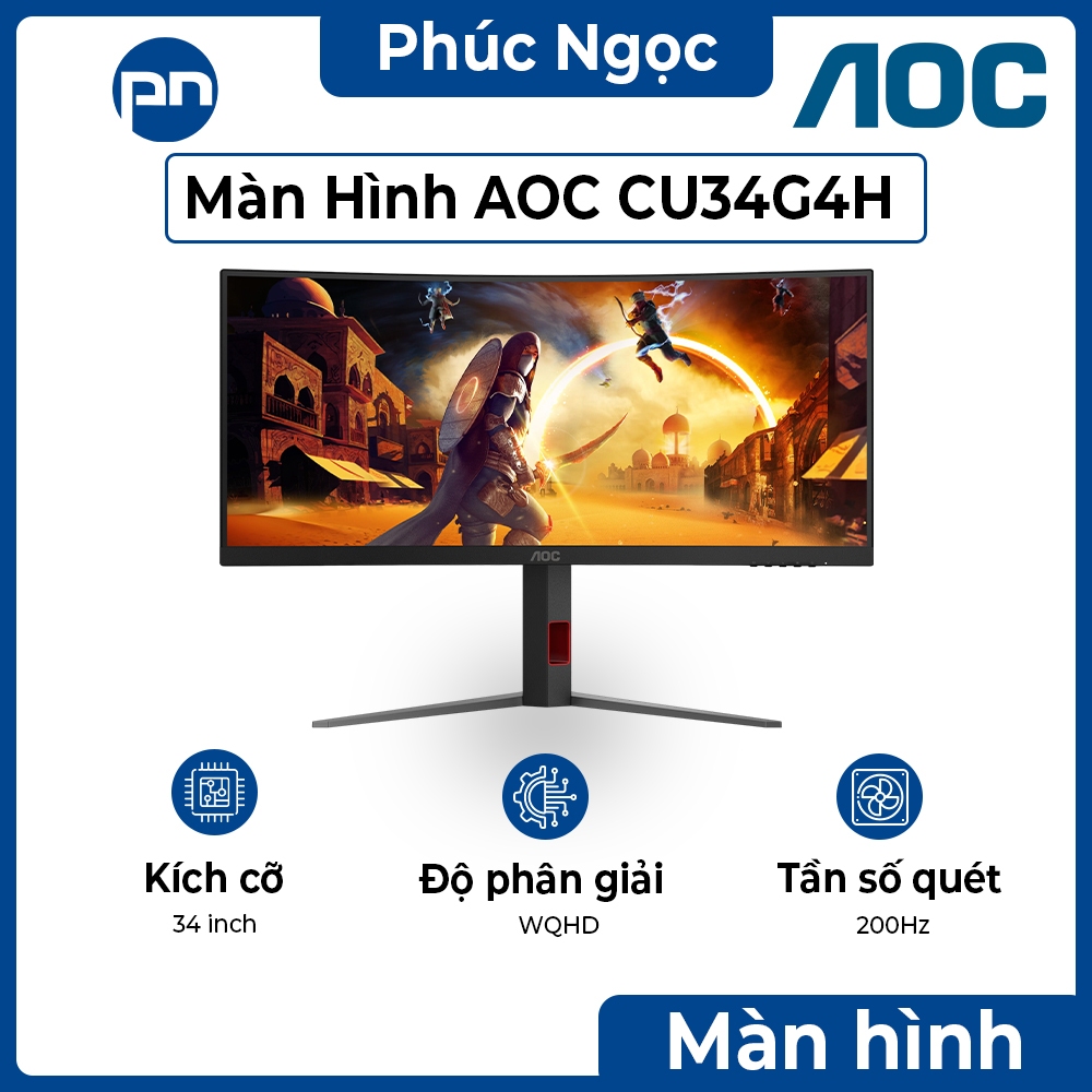 Màn hình AOC CU34G4H 34 inch 200Hz, màn hình máy tính gaming chính hãng WQHD - Phúc Ngọc