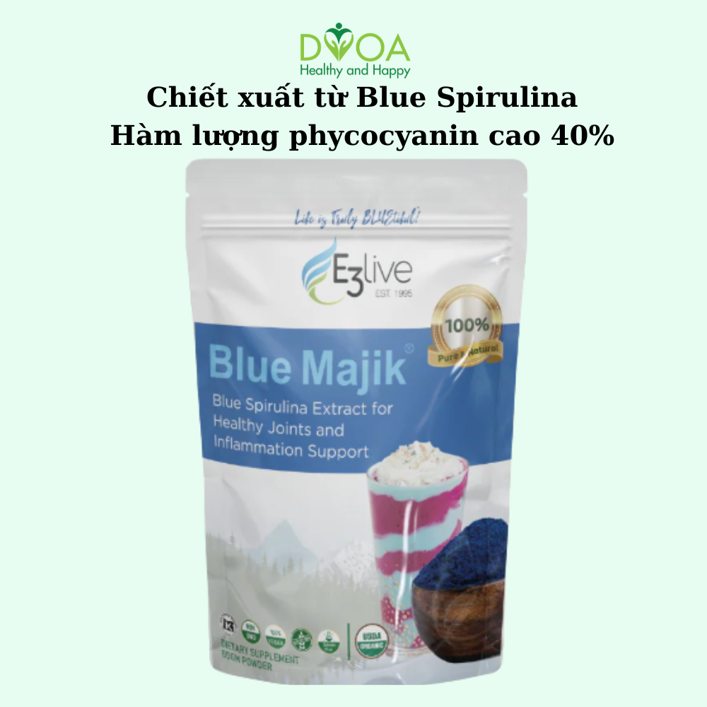Bột tảo Blue Spirulina Blue Majik E3live 60g