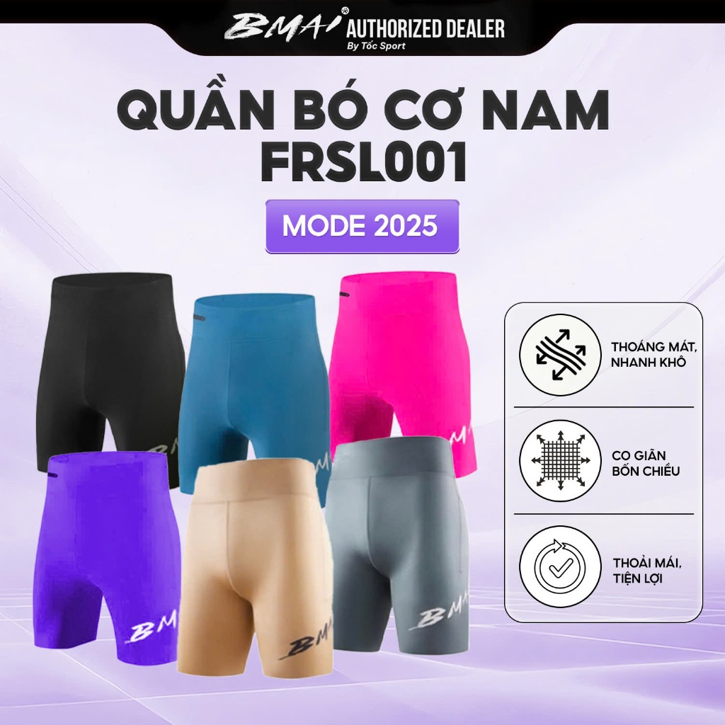 BMAI Quần | BMAI Quần bó chạy bộ 2 lớp FRSL001 - Nam - Quần Tập Luyện Hàng Ngày Và Thi Đấu