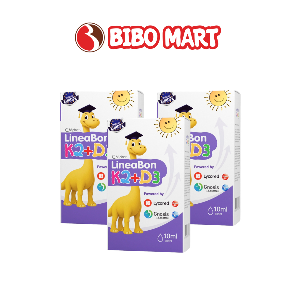 [KOL] LineaBon Vitamin D3 K2 10ml Vitamin Hấp Thụ Canxi Giúp Bé Ngủ Ngon Tăng Chiều Cao - Bibo Mart
