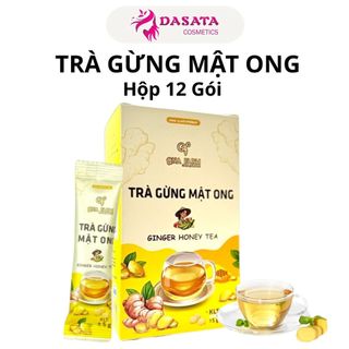 Trà Gừng Mật Ong Hoà Tan QNA Farm Hộp 12 Gói Ít Ngọt, Dạng Gói Tiện Lợi, Hỗ Trợ Tiêu Hoá, Ấm Cơ Thể