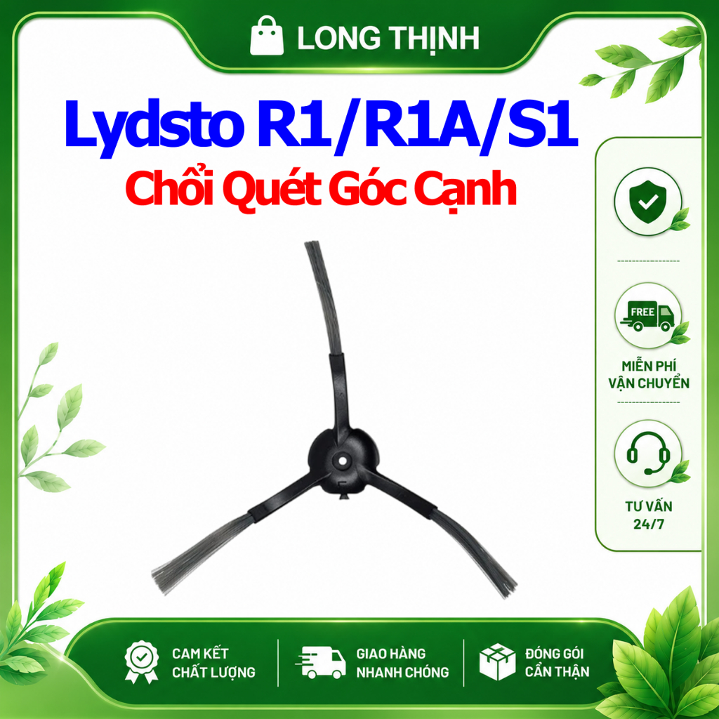 (Sẵn hàng) 1 Chổi Quét Góc Cạnh Màu Đen Cho Robot Hút Bụi Lau Nhà Lydsto R1 / R1A – Phụ Kiện Thay Th
