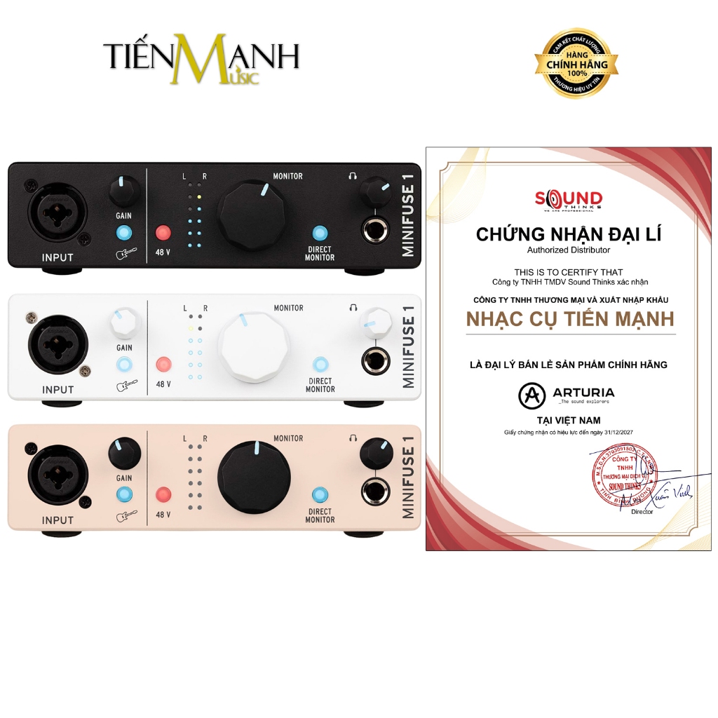 [Chính Hãng] Soundcard Arturia MiniFuse 1 - Sound Card Mini Fuse Bộ Thu Âm, Livestream USB Audio Int