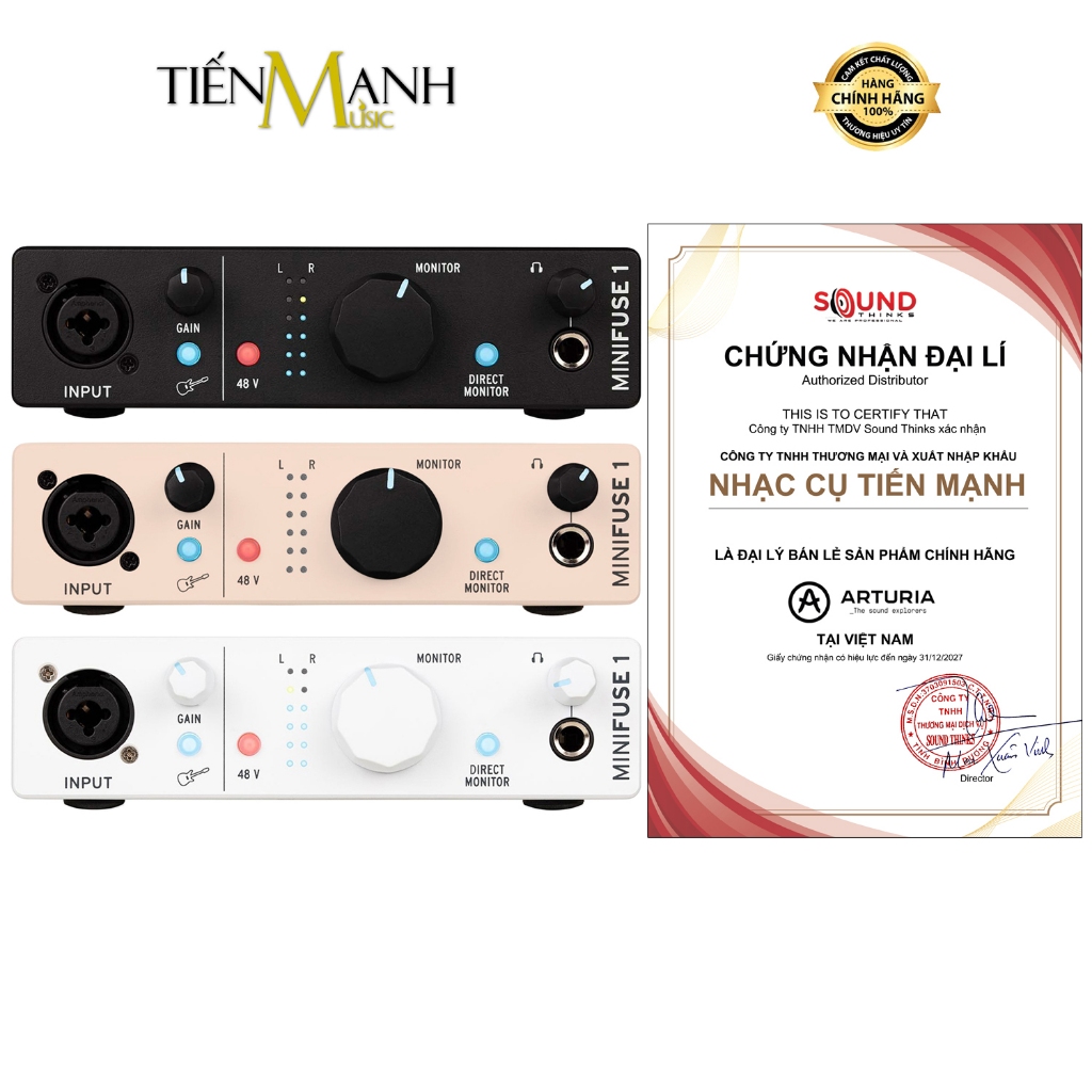 [Chính Hãng] Soundcard Arturia MiniFuse 1 - Sound Card Mini Fuse Thu Âm Thanh, Livestream USB Audio 
