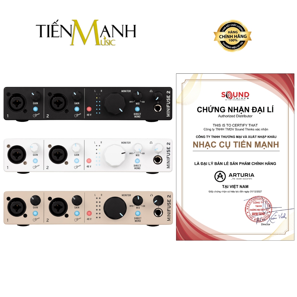 [Chính Hãng] Soundcard Arturia MiniFuse 2 - Sound Card Mini Fuse Bộ Thu Âm, Livestream USB Audio Int