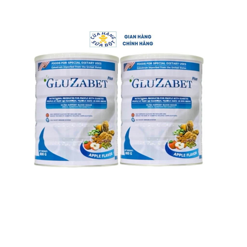 Combo 2 lon sữa tiểu đường Gluzabet 800g hỗ trợ ổn định đường huyết tăng cường sức khỏe