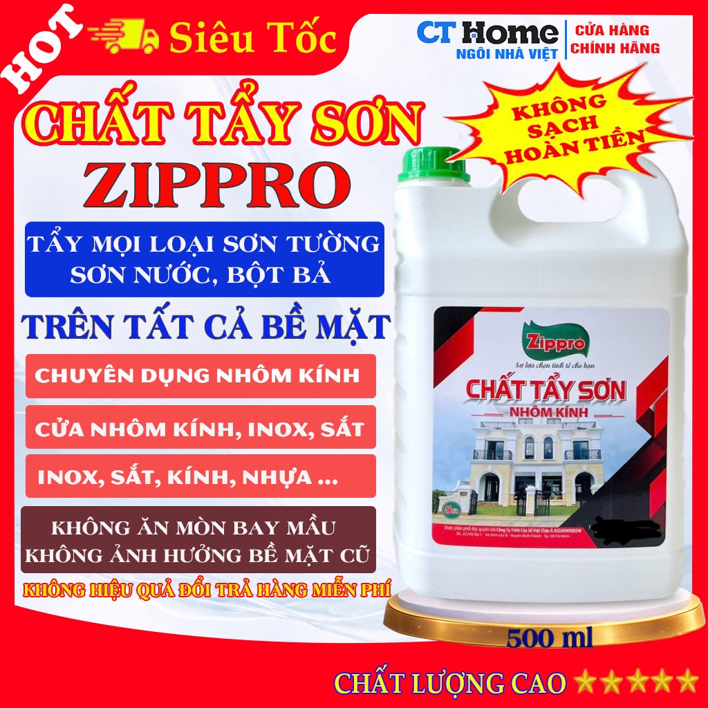 CAN TẨY SƠN ZIPPRO 5LÍT, LÀM MỀM DỄ DÀNG TẨY SẠCH SƠN TƯỜNG, SƠN NƯỚC