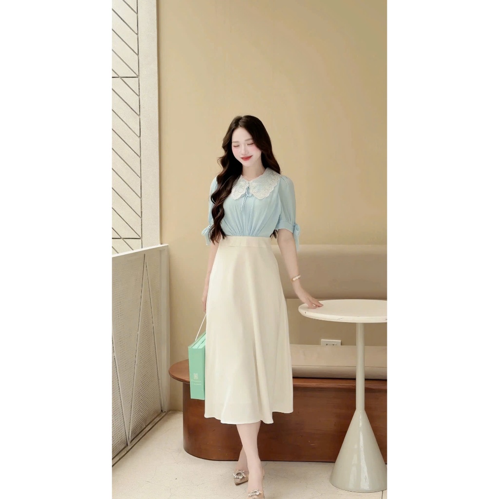 ADELINE HOUSE - VÁY LIÊN CỔ REN THANH LỊCH – NHẸ NHÀNG- TK196.1