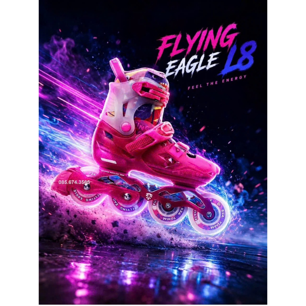 (Tặng full bảo hộ và đệm mông) Giày Patin Trẻ Em Flying Eagle L8 cao cấp chính hãng