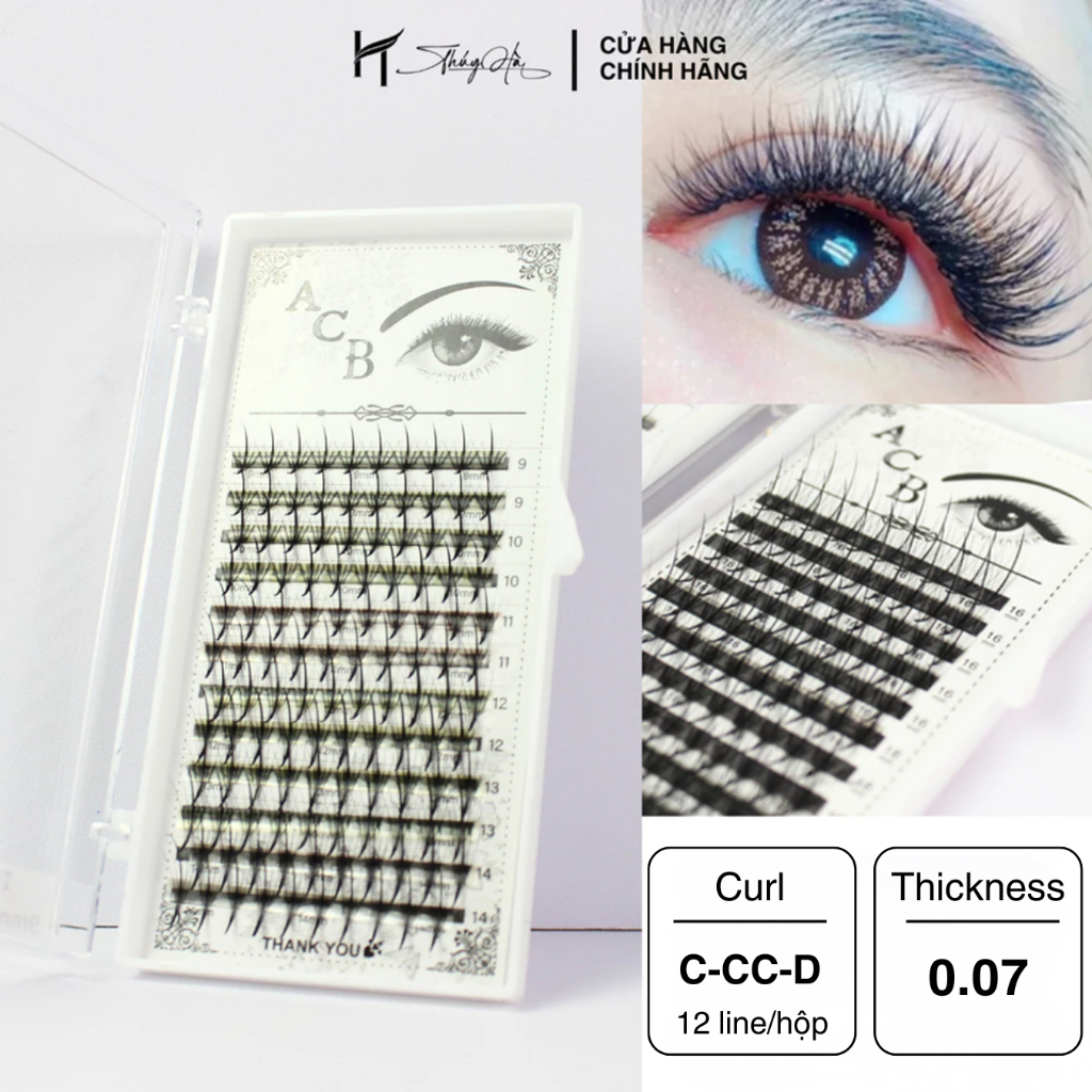Mi Khay 5D Katun ACB, Dày 0.07, Dài 9-15mm, Mi Mắt Ướt, Mi Anime, Lông mi nhân tạo Thúy Hà