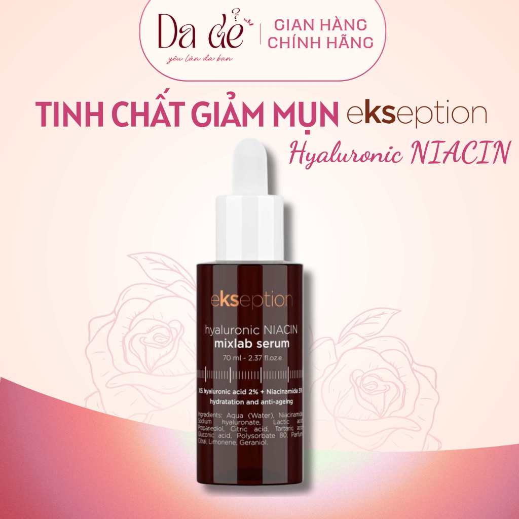 Tinh Chất Ekseption Hyaluronic Niacin Serum Niacinamide Giúp Giảm Mụn, Mờ Thâm 75ml
